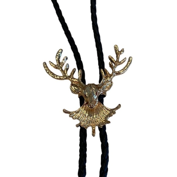Vintage Lariat / Bolo Tie Necklace ~Western / Line Dancing / Cowboy Moose Head - Picture 4 of 8